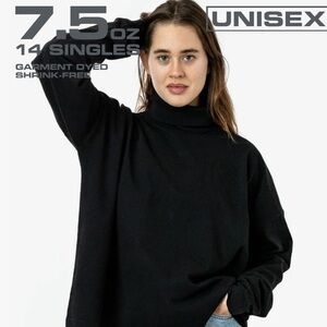 NEW! Los Angeles Apparel Unisex Black Turtleneck tee